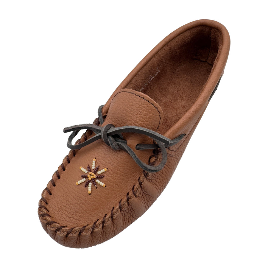 Women's Soft Sole Beaded Moccasins for Earthing