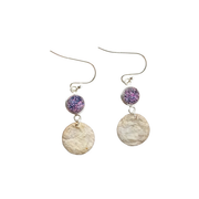 Steorra Birch Bark Druzy Stone Earrings