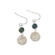 Steorra Birch Bark Druzy Stone Earrings