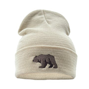 'The Brown Bear' Unisex Embroidered Knit Hat
