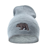 'The Brown Bear' Unisex Embroidered Knit Hat