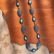 Etched Oval Medallion Antique Concho Belt