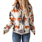 Women's Fleece Button Down Aztec Jacket