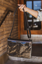 Black Gator Crossbody Purse