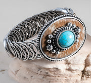 Antique Bronze Turquoise Stone Adjustable Bracelet