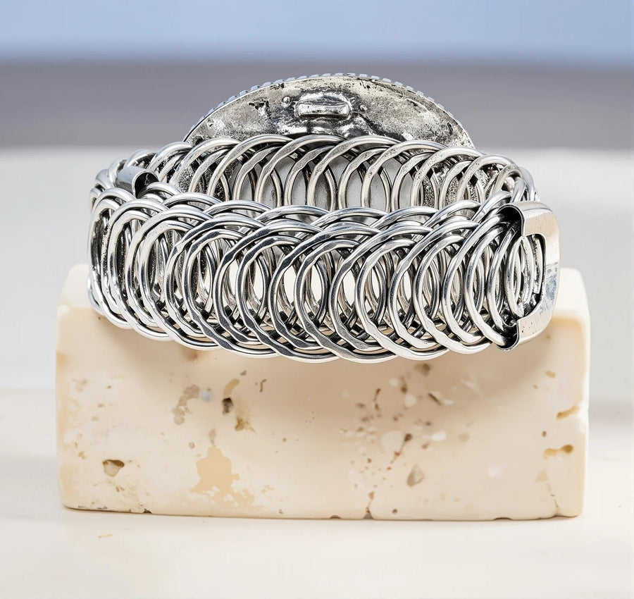 Antique Bronze Turquoise Stone Adjustable Bracelet