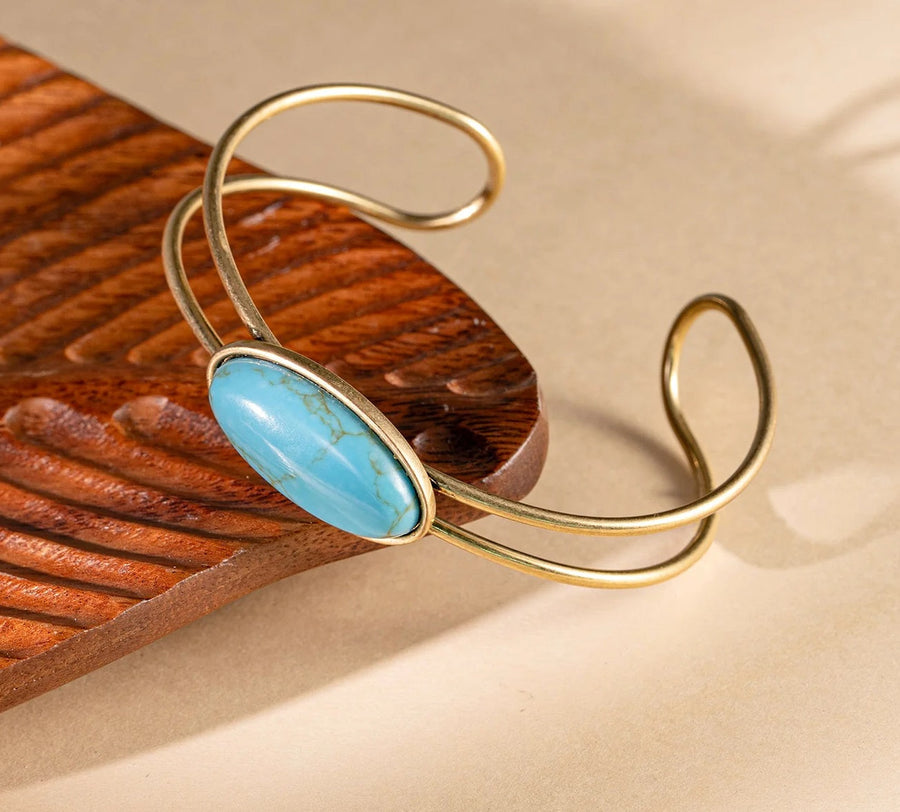 Western Natural Stone Cuff Bracelet