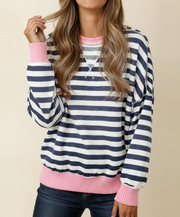 Women's Striped Pullover Top