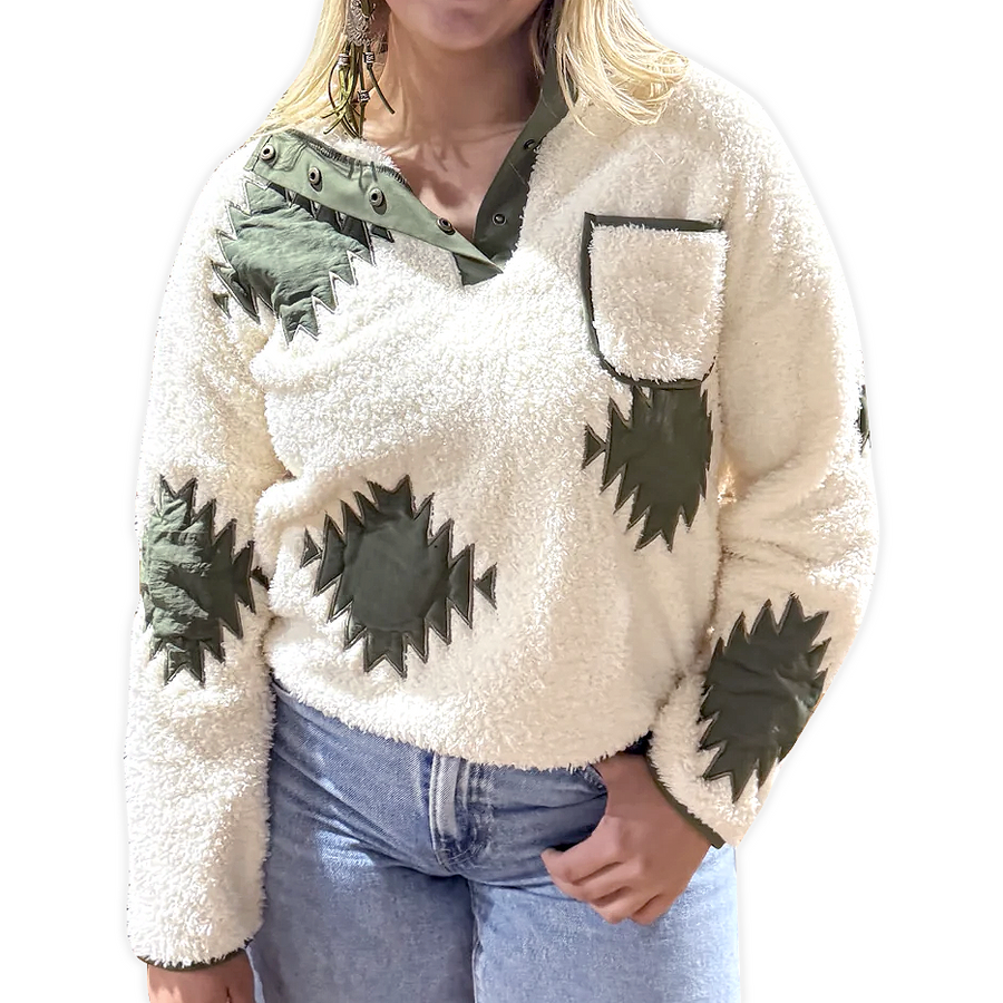 Women's Snap Button Huckleberry Pullover Sweater