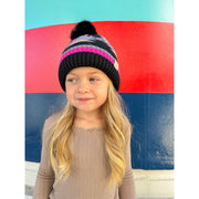 Children's Southwestern Faux Fur Pom Beanie