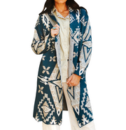 Women's Aztec Knitted Button Down Cardigan Sweater