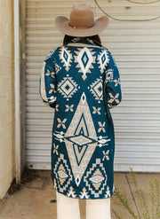 Women's Aztec Knitted Button Down Cardigan Sweater
