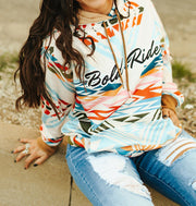 Women's Bold Rider Printer Drawstring Hoodie
