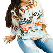 Women's Bold Rider Printer Drawstring Hoodie