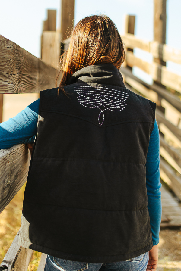 Women's Embroidered Puffer Vest