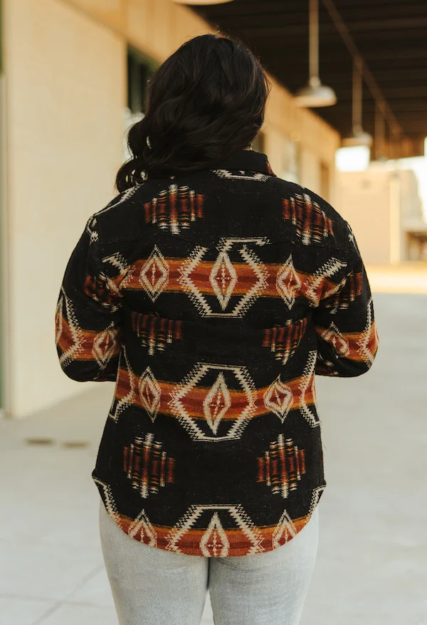 Unisex Aztec Button Down Shacket