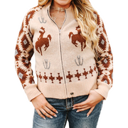 Women's Kickin' Broncho Knit Zip-Up Sweater