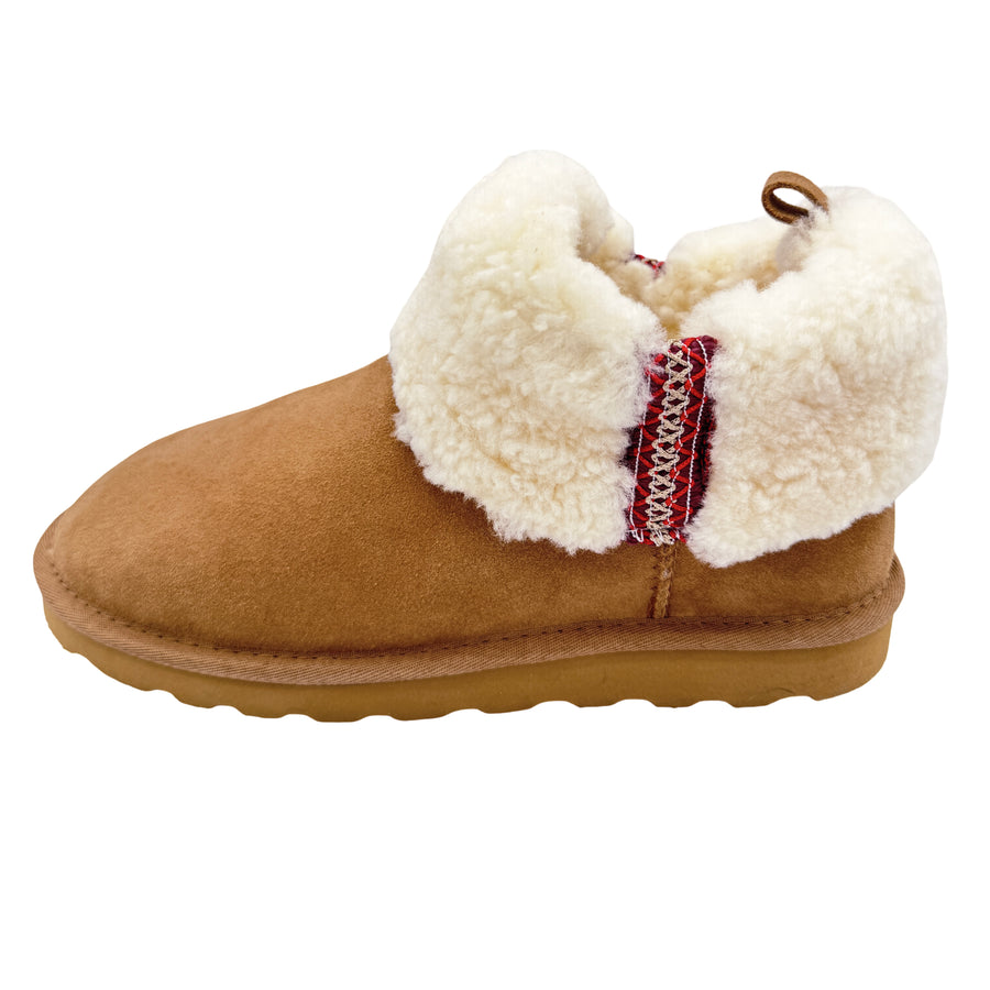 Sheepskin EVA Sole Ankle Boots with Braiding