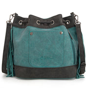 Embroidered Collection Drawstring Shoulder Bag Crossbody Purse