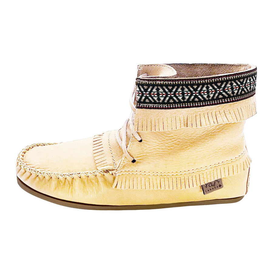 Men's Ivory Leather Moccasin Boots (Limited Edition)