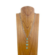 Metal Chain Turquoise Teardrop Necklace