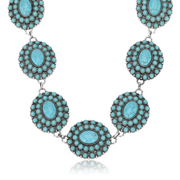 Bohemian Turquoise Stone Concho Necklace