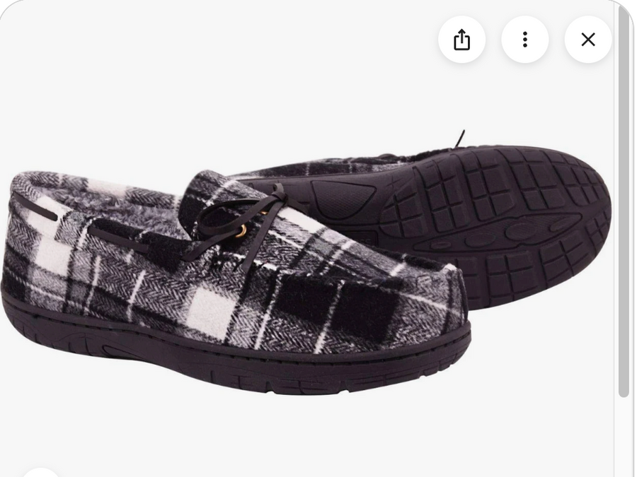 Men's Tartan Moccasin Slippers - FINAL CLEARANCE