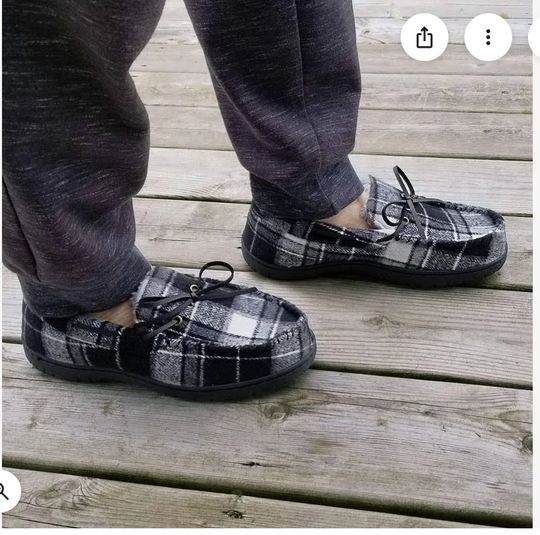 Men's Tartan Moccasin Slippers - FINAL CLEARANCE