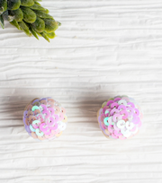 Iridescent Sequins Stud Earrings