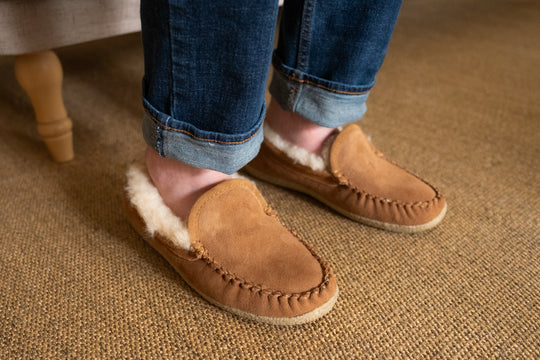 Men's Lined Suede Slippers (Final Clearance - Size 12 ONLY)