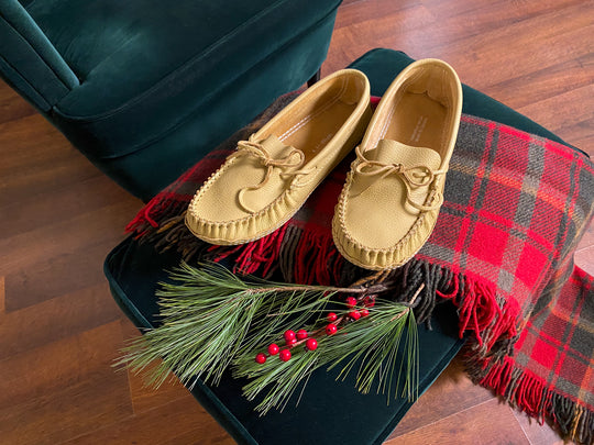 Men's Wide Leather Earthing Moccasins (Final Clearance - Size 10 & 11 ONLY)