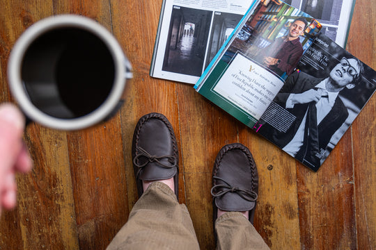 Men's Wide Double Deerskin Leather Moccasins