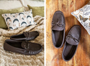 Men's Wide Double Deerskin Leather Moccasins