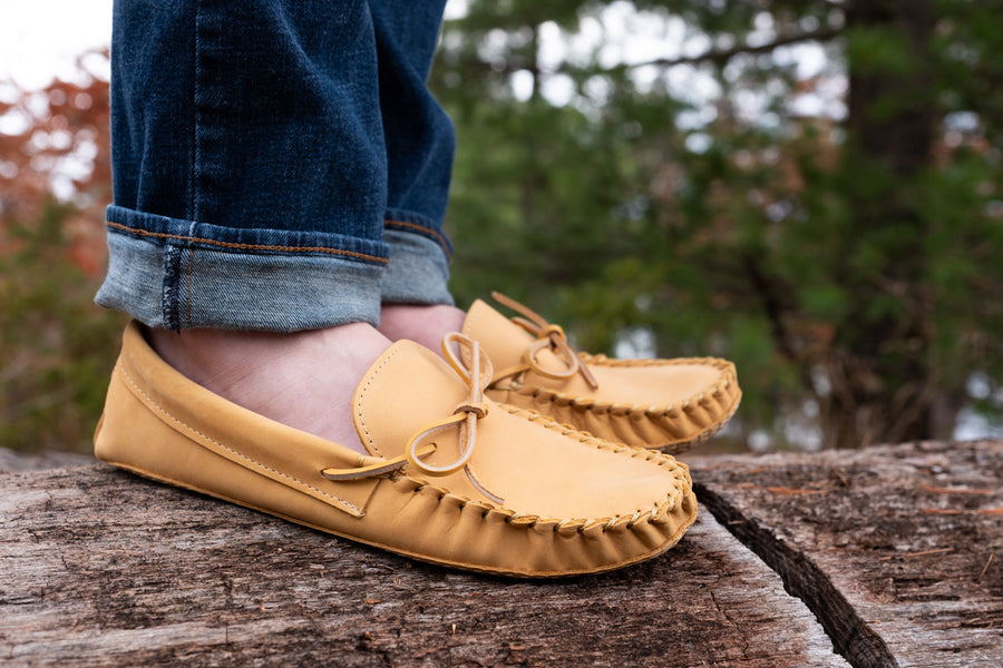 Men's Wide Leather Moccasins (Clearance)