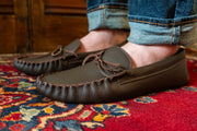 Men's Lined Leather Moccasins Slippers (Clearance)