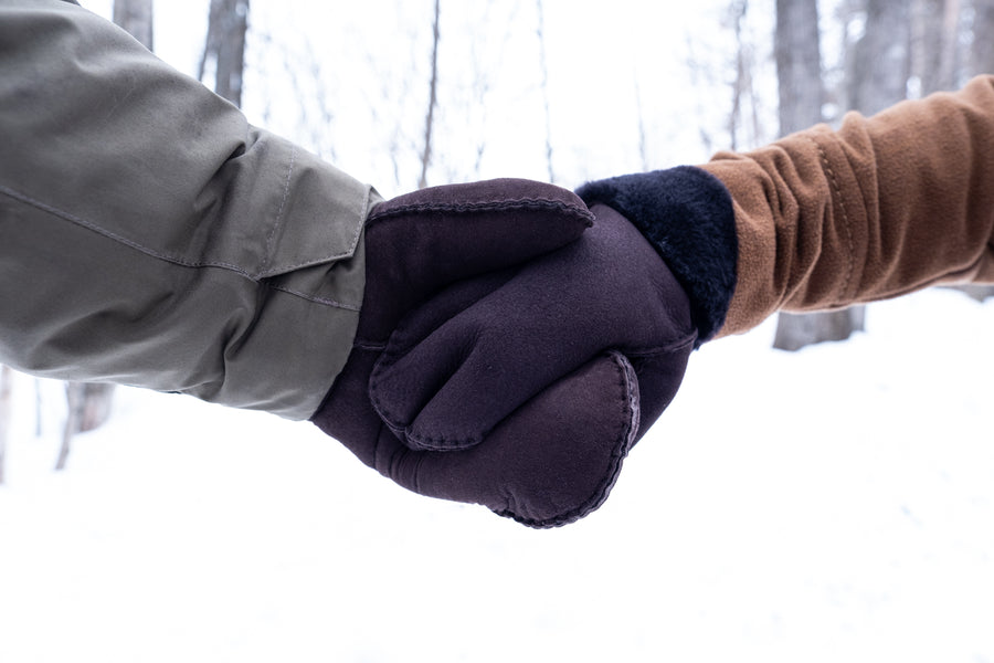 Men's & Women's Brown Sheepskin Mittens