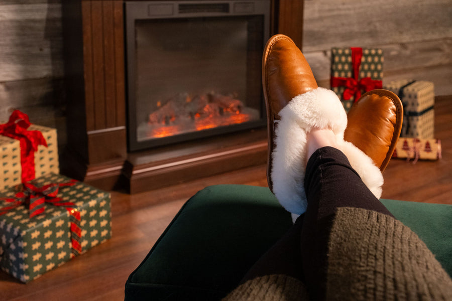 Classic Reverse Sheepskin Leather Slipper