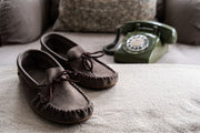 Men's Memory Foam Grey Suede Moccasins