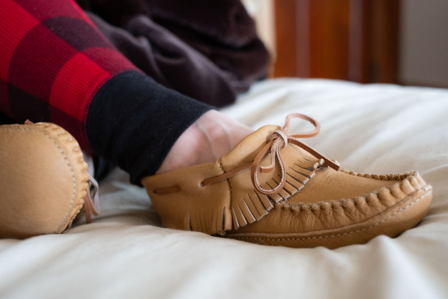 Women's Soft Sole Moose Hide Leather Moccasins