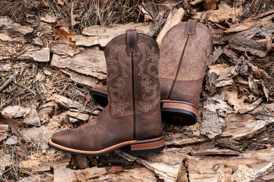 Men's Leather Brahma Roper Cowboy Boots