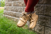Women's Ivory Leather Moccasin Boots (Limited Edition)