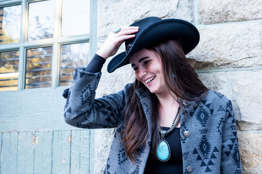 Double Navajo Pearl Turquoise Pendant Necklace