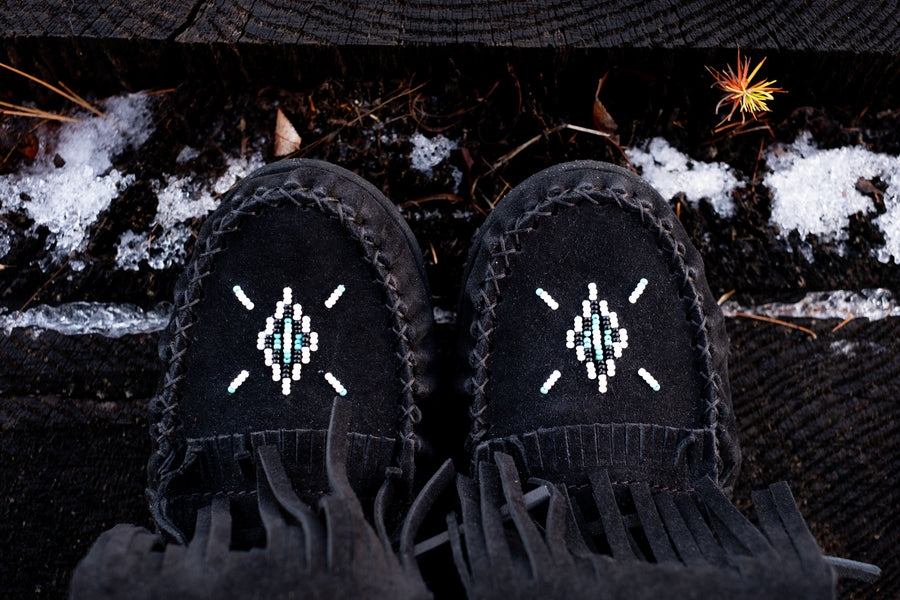 Women's Suede Fringed Moccasin Boots