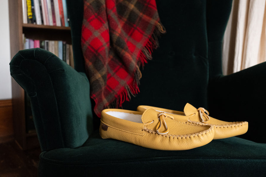 Men's Fleece Lined Leather Moccasins