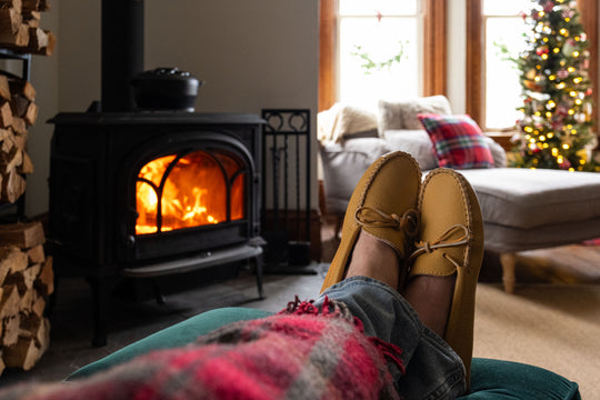 Men's Fleece Lined Leather Moccasins