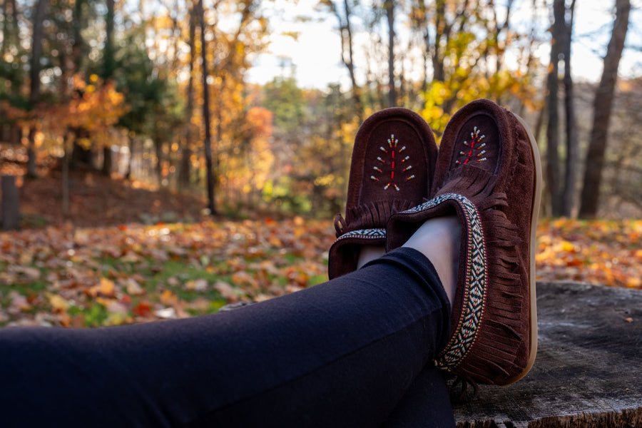 Women's Beaded Fringed Fleece Slippers With Crepe Sole