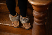 Women's Dark Tan Ankle Rabbit Fur Mukluks