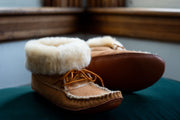 Women's Sheepskin Lined Soft Sole Moccasin Slipper Boots