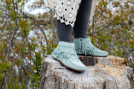 Women's Suede Dancer Ankle Moccasin Boots v2