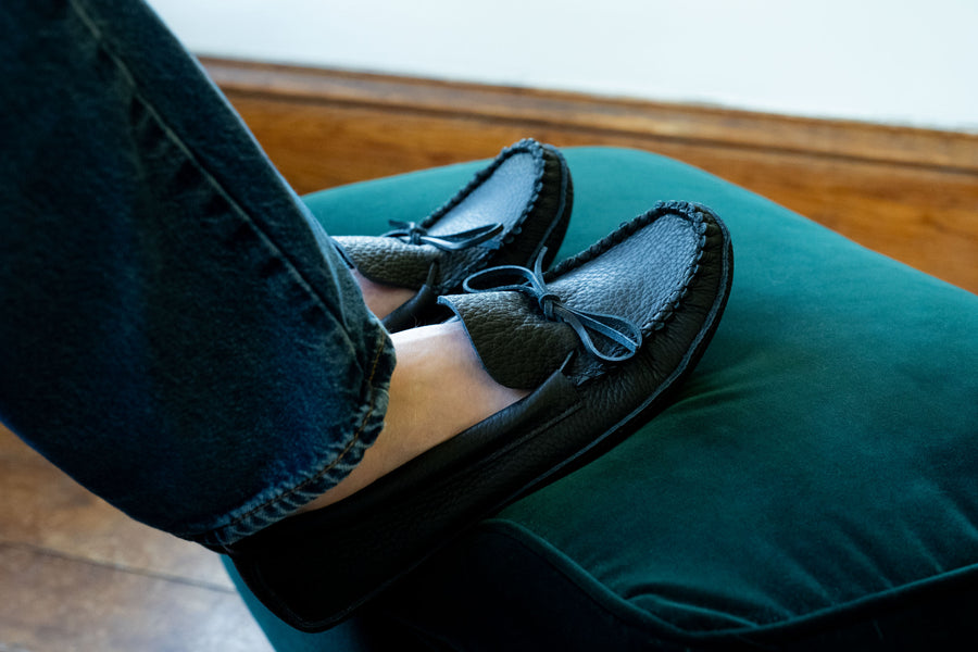 Men's Soft Sole Moose Hide Leather Moccasins